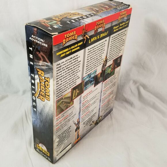 Original Tomb Raider - PC CD-ROM Game Eidos, DOS/Windows 95  Vintage Lara Croft Tomb Raider Trilogy 1 - 3 Eidos Games Windows 95/98 PC CD-ROM